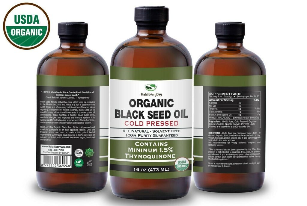 Organic Black Seed Oil Near Me 16 oz. Organic Black Seed Oil (12 Pack) – HalalEveryday